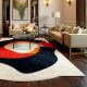 Handcrafted Abstract Circular Modern Living Room Rug